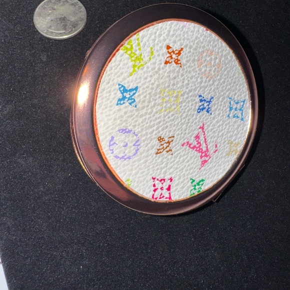 unbranded Accessories - Luxcycled L V Multicolor Murakami Rose gold Compact Mirror